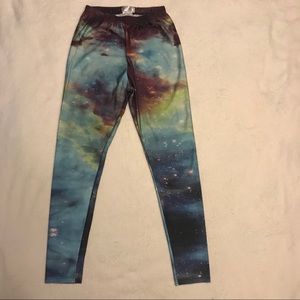 Lotus Leggings Space Stars Galaxy